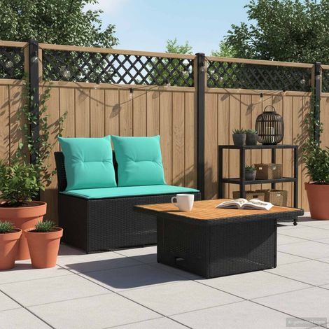 vidaXL 2 Pezzo Divano medio da giardino con tavolino a scomparsa (1/5)
