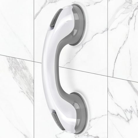 Barre d'appui ventouse douche et baignoire – 30 cm – Forte adhérence – Sécurité senior – Grise (1/5)