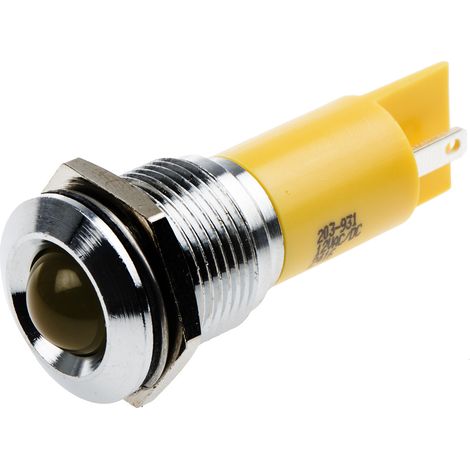 Voyant LED lumineux Jaune RS PRO, dia. 16mm ( Prix pour 1 )