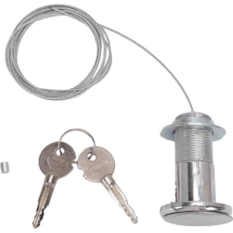 Serrure de porte de garage d'urgence avec fil d'acier et 2 clés universelles pour portes à volets roulants (1/5)