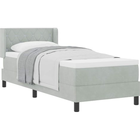 Maison Exclusive - Boxspringbett mit Kopfteil Hellgrau 200 x 80 c