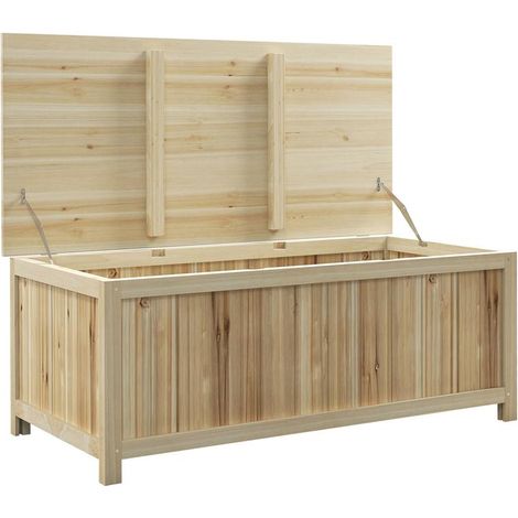 PANCA CONTENITORE DA GIARDINO DA 172L IN LEGNO DI ABETE. 120X55X45CM. COLORE LEGNO (1/5)