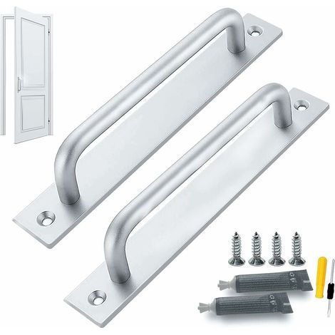 Poignée Pour Porte Coulissante - Aluminium - Trou De Fixation 128 Mm - Pour Cuisine Jardin Bureau Garage - 2 Pièces (1/5)