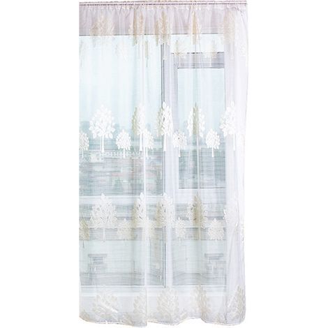 Arbre antimoustique voilage très doux rideaux de fenêtre salon beige (1/5)