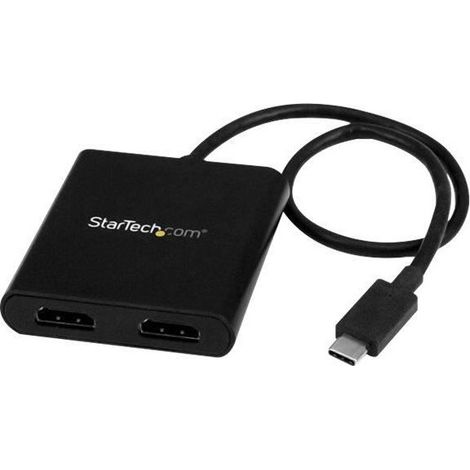 StarTech.com Adaptateur USB-C vers Double HDMI, Hub USB Type-C Multi-Moniteur MST, Double Extender / Splitter d'Affichage HDMI 4K 30Hz pour Ordinateur Portable, HDR, Câble Intégré Extra-Long - Windows (1/2)