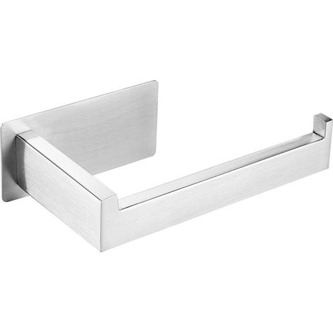 Porte Papier Toilettes, Support Papier Toilette sans Percage Acier Inoxydable SUS 304 Auto-adhésif Porte Rouleau Toilette pour Salle de Bain WC Cuisine Derouleur Carré,Argenté Brossé (1/5)
