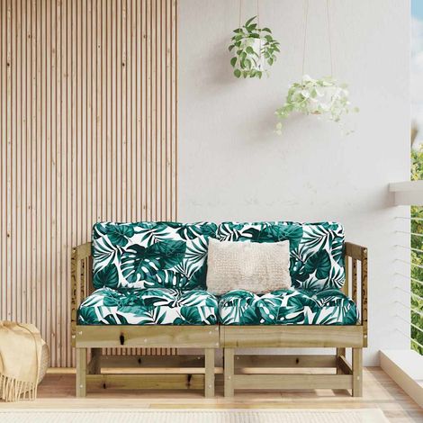 vidaXL Sofás esquineros con cojines 2 uds madera de pino impregnada (1/5)