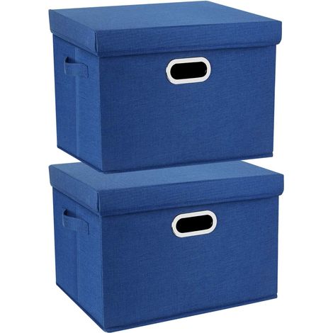 Lot de 2 Boîte de rangement, 35L, Tissu polyester, Pliable, Lavable, Pour maison et bureau (1/5)