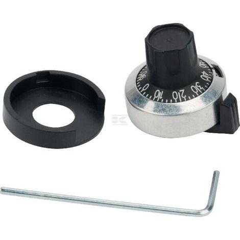Molette - Bouton Pivotant - Diamètre Extérieur 22,8 Mm - Trou De Montage 6,4 Mm - Noir - Unité