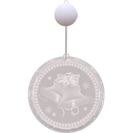 BUNTHAUS Guirlandes lumineuses décoratives de Noël pour fenêtre intérieure et extérieure, guirlande lumineuse de fond mural pour fête de vacances, blanc chaud (cloche, piles non incluses) (1/5)