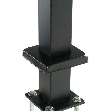 Poteau de Garde-Corps en Acier Inoxydable Brossé, 106,7 x 5 x 5 cm, pour Terrasse et Escalier, Kit avec Support de Montage, Finition Noire, DIY Sans Perçage (1/5)