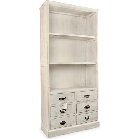 Vaisselier 6 tiroirs - Bois - Blanc - Décoration d'Autrefois (1/5)