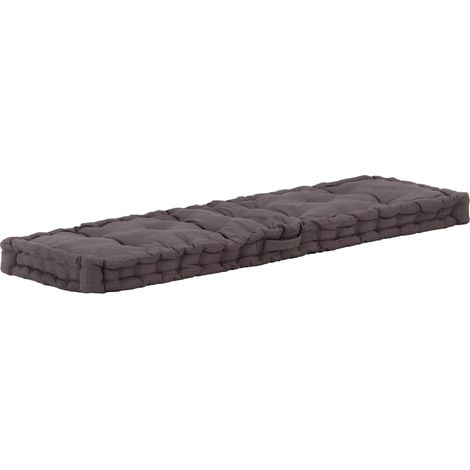 Coussin de plancher de palette Coton 120x40x7 cm Anthracite (1/4)
