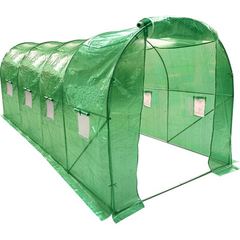 4m x 2m Polytunnel Greenhouse Roll Up Windows Wolf Poly Tunnel (1/3)