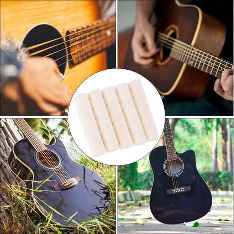 5 Écrous en Os de Vache pour Guitare Acoustique - Accessoires Blancs en Ivoire Naturel pour Instrument (1/5)