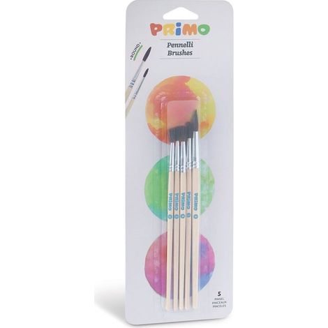 Pinceaux - Leader - Blister 5 pièces - Pointe arrondie - Mixte - Pour enfants (1/3)