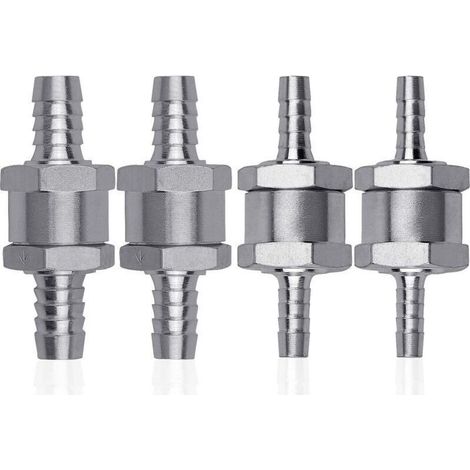 4 Pcs Clapet Anti-retour Gasoil en Alliage d'aluminium, 6/8/10/12mm Clapet de Carburant avec Flèche pour Essence Diesel Voiture Bateau Moto (1/4)