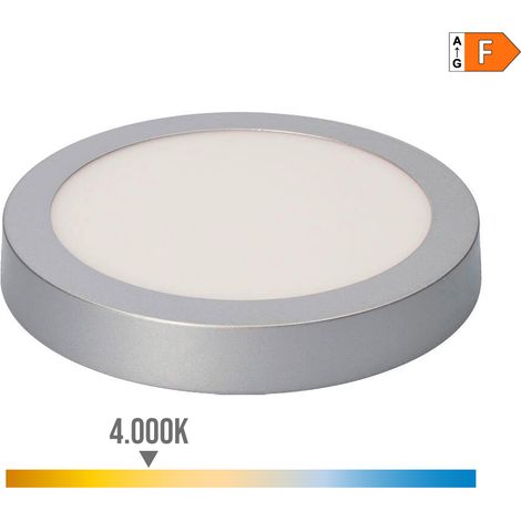Downlight led superficie redondo cromado 20 w 1500 lm 4000 k luz dia ø 22 x 3,5 cm (1/4)