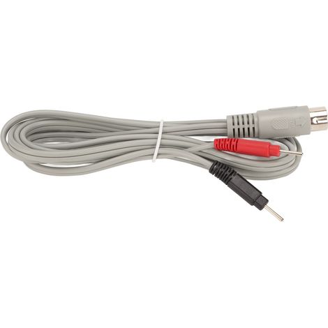 Câble d'électrode de massage 2 mètres, fil à paillettes avec connecteur 5 broches, rouge et noir (1/5)