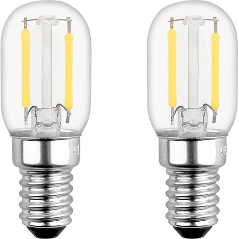 E14 1 W LED-Glühbirne für Kühlschrank, T22, entspricht 15 W E14 Glühlampe, Warmweiß 2700 K, 230 V, kleine E14 LED für Kühlschrank/Salzlampe/Nachtlicht für Kinder, 2 Stück [Energieklasse F] (1/5)