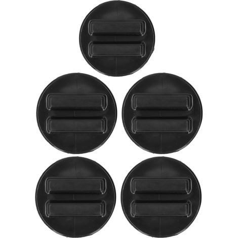 Lot de 5 bouchons de vidange d'hiver G1 1/2 mâles avec joint torique pour filtres de retour de piscine, spas et sources thermales (noir). (1/5)