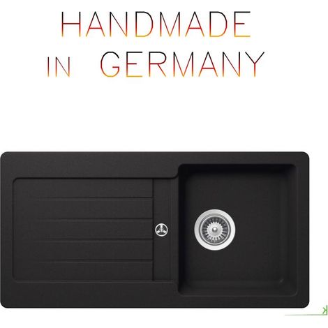 Granitspüle Victory S-VEL 860.20 - black, ab 40er Unterschrank, 860 x 435 mm