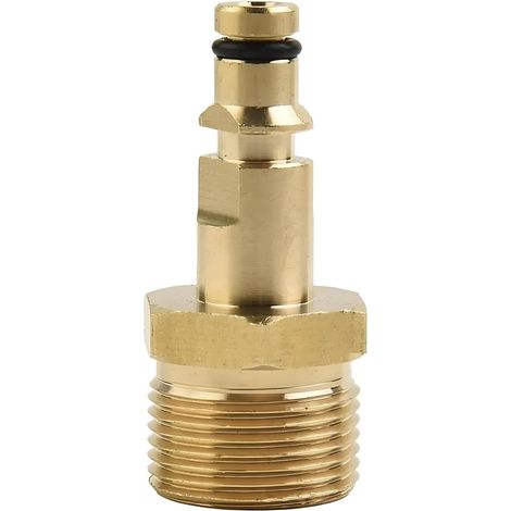 Adaptateur M22 en laiton pour nettoyeur haute pression - Raccord rapide avec connecteur série K pour Kärcher, Nilfisk, Bosch et appareils de jardin électrique (connecteurs robustes pour raccords (1/5)