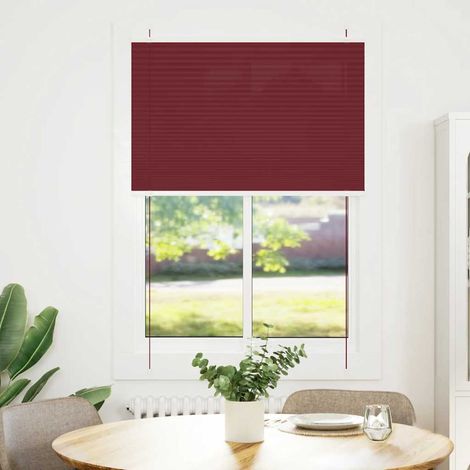 Maison Exclusive - Tenda Plissettata Rosso Bordeaux 90x100 cm Larghezza Tessuto