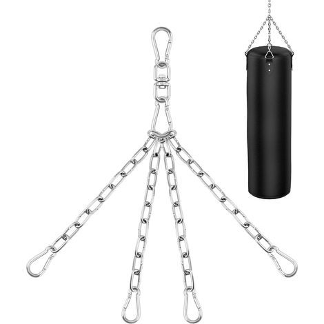 Chaîne de suspension à 4 brins pour sac de boxe, acier inoxydable, longueur 50 cm, rotation à 360°, charge max. 70 kg (1/5)