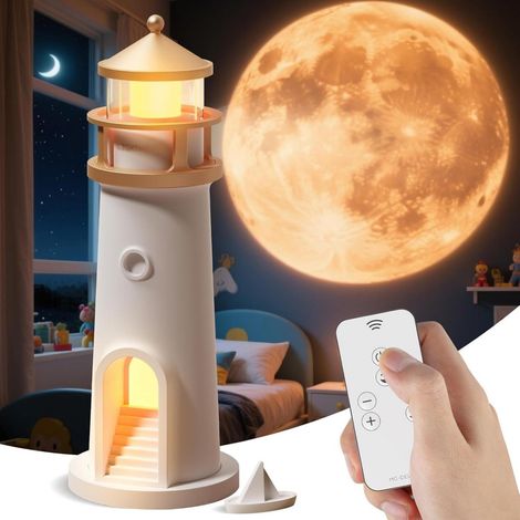 Lampe de nuit - Projecteur lune - LED rechargeable - Télécommande incluse - 24,2 cm - Pour chambre d'enfant et salon (1/5)