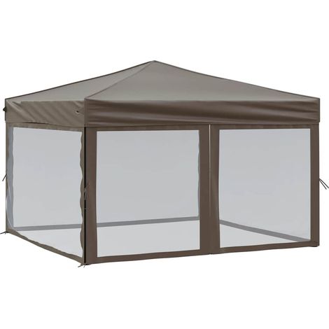 Maison Exclusive - Partyzelt Faltbar mit Seitenwänden Taupe 3x3 m (1/5)