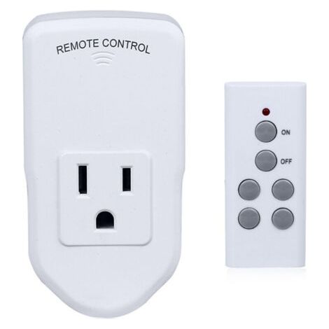 Prise de courant sans fil avec télécommande, adaptée aux lampes, ventilateurs, guirlandes lumineuses, petits appareils électroménagers, longue distance, blanc, 10A/1200W, 1 télécommande + 1 prise (san