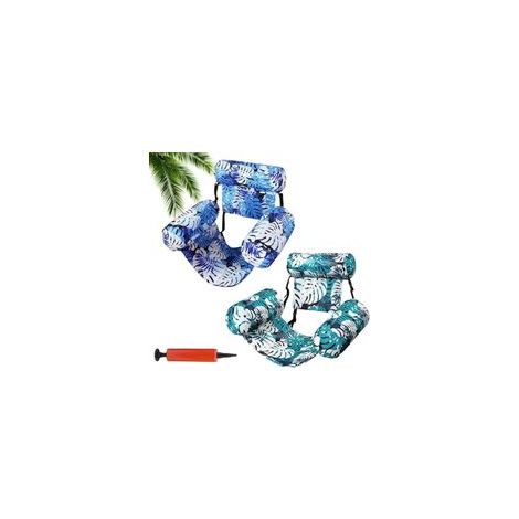 Aufblasbarer Poolstuhl für Erwachsene, schwimmende Poolhängematte mit Armlehnen, 4-in-1-Poolstuhl mit bequemen Rückenlehnen, ideal für Sommer, Strand und Urlaub, 76 x 40,5 x 61 cm (1/5)