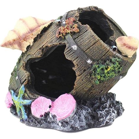 Élément de décoration pour aquarium en forme de grotte, accessoire de décoration pour aquarium en résine (1/4)