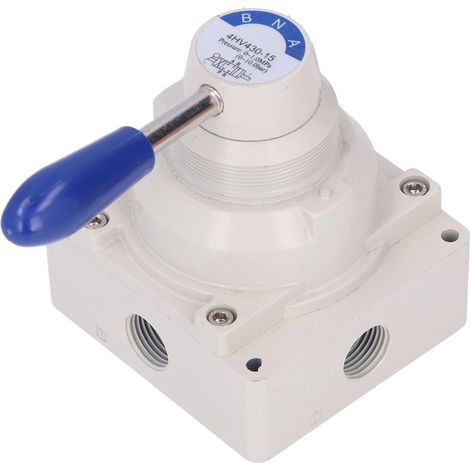 Électrovanne pneumatique rotative Airtac 4HV430-15, distributeur 4/3 voies, trois positions, commande manuelle, série 4HV430, usage industriel. (1/5)