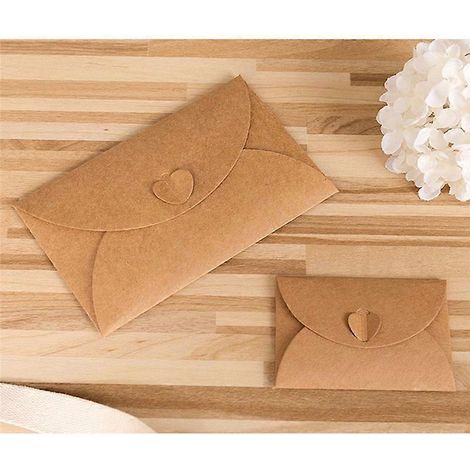 Packung mit 100 kleinen braunen Kraftpapier-Geschenkumschlägen, 17,5 x 11 cm (1/5)