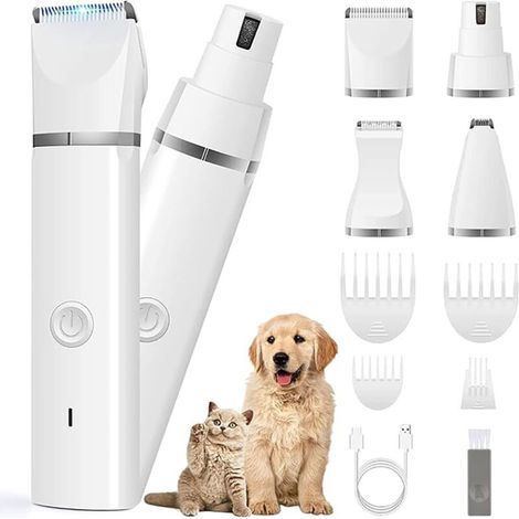 Kit de Toilettage pour Chiens et Chats Tondeuse Silencieuse. Coupe-Ongles Rechargeable et Sans Fil. Outils Complets pour un Toilettage Serein et Pratique (1/5)