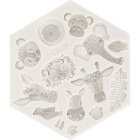 Ulisem Cute Animal Shaped Silicone Mold, Easy to Unmold, Flexible, Soft, for Pastry, Fondant, Chocolate, Cake, DIY, 951 Gray (1/4)