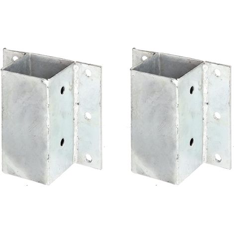 GAH-Alberts 208677 208721 - Supporti per pali a L e U o muri, da avvitare, zincati a caldo, 71 x 71 mm, set da 2 pezzi (1/2)