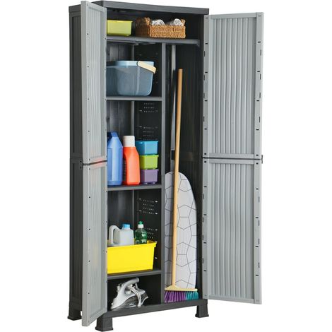 Armoire de rangement de Jardin, Armoire étanche, Garage, Atelier, Placard en plastique 68x39x171,5 cm HYB56096 (1/5)