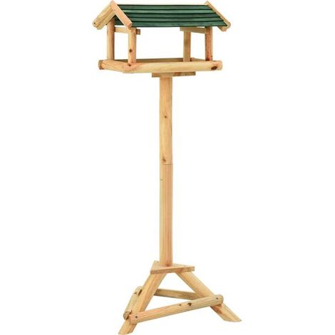 Mangeoire et support pour oiseaux, 37 x 28 x 100 cm, en bois de cèdre massif (1/5)