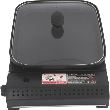 Réchaud gaz grill 2,1KW - Plaque antiadhésive - Allumage piézo - protection surpression. Détachable, facile à transporter - Pour camping, pique-nique, jardin (1/5)