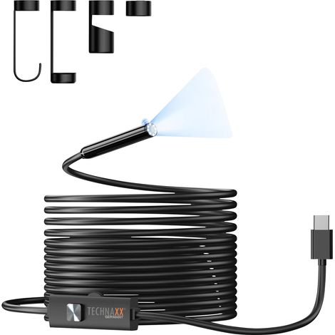 Endoscopio Technaxx tx-386 USB-C 5 m impermeabile LED 8