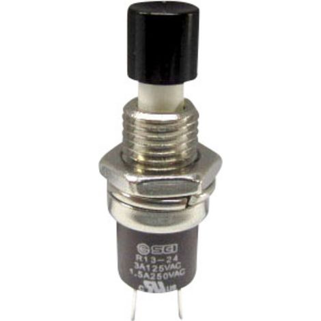 TRU COMPONENTS TC-R13-24B1-05 BK Drucktaster 250 V/AC 1.5 A 1 x Ein/(Aus) tastend Schwarz 1 St. (1/2)