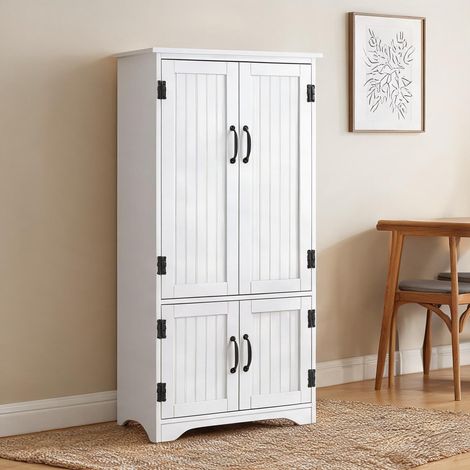 Buffet blanc en bois 60 x 30 x 123 cm (1/5)