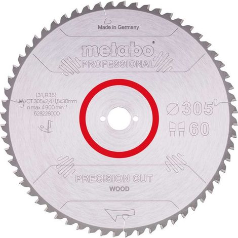 Metabo - Disco de sierra para madera, 305x30 mm, 60 dientes 628228000