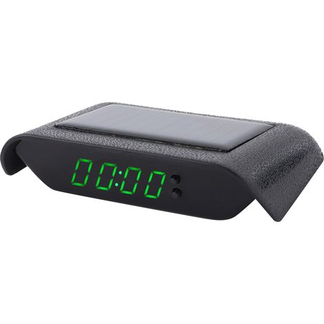 Affichage LCD Horloge Numérique Voiture Camion Solaire Température Date Heure Vert Câblage Gratuit (1/5)