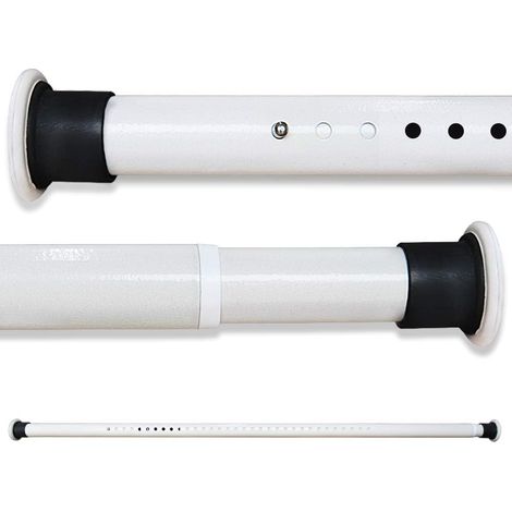 Tringle De Rideau De Douche Extensible Sans Perçage 260-310CM Acier Au Carbone Blanc Tringle A Rideaux Vêtements Télescopique Barre A Tension Pour Salle De Bains Fenêtre Cuisine Armoire (1/5)