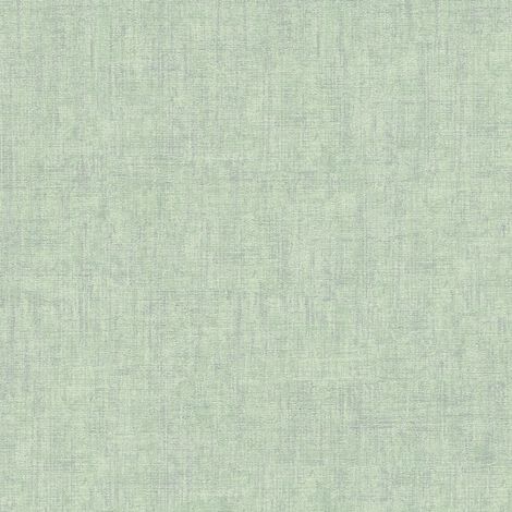 Papier peint uni salon & chambre | Papier peint intissé vert effet textile tendance | Tapisserie unie verte texturée idéale cuisine - 10,05 x 0,53 m (1/5)