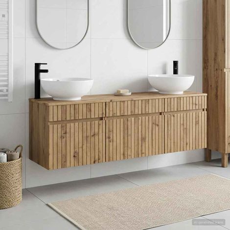 vidaXL Bathroom Cabinet Set 3 pcs Artisan Oak 49 x 44.5 x 66.5 cm (1/5)